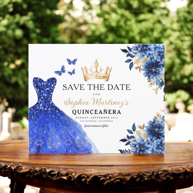 Flyer Presupuesto Azul Real Salven la fecha Quinceanera (Subido por el creador)