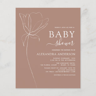 Flyer Presupuesto Baby Shower Minimalista Floral Botánic