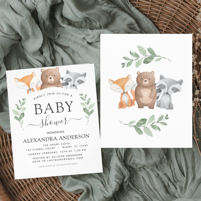Flyer Presupuesto Baby Shower Woodland Eucalyptus (Subido por el creador)