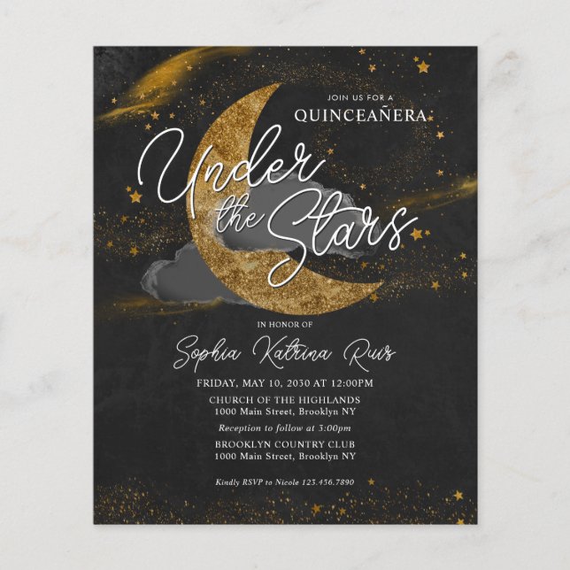 Flyer Presupuesto bajo la Luna de Oro de las Estrellas G (Frente)