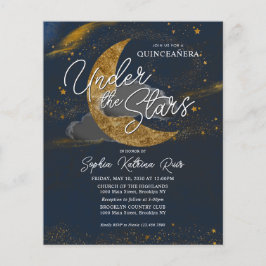 Flyer Presupuesto bajo las estrellas Luna de Oro Azul Qu
