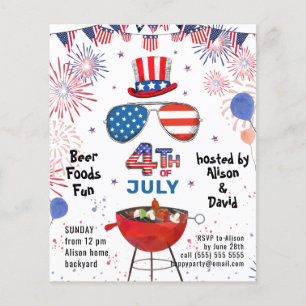 Flyer PRESUPUESTO Bandera Americana 4 de JULIO Invitació