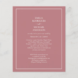Flyer PRESUPUESTO BILINGUAL BODA de doble cara Dusty Ros