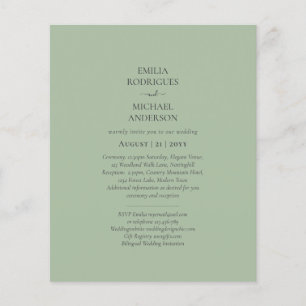 Flyer PRESUPUESTO Bilingüe de Doble Cara Verde Salvia Mo