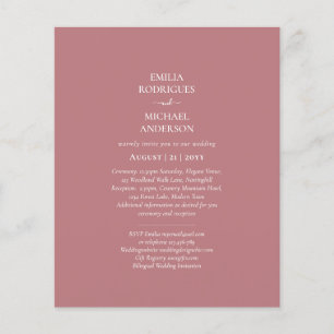 Flyer PRESUPUESTO BILINGÜE Doble Cara BODAS Rosa Polvo