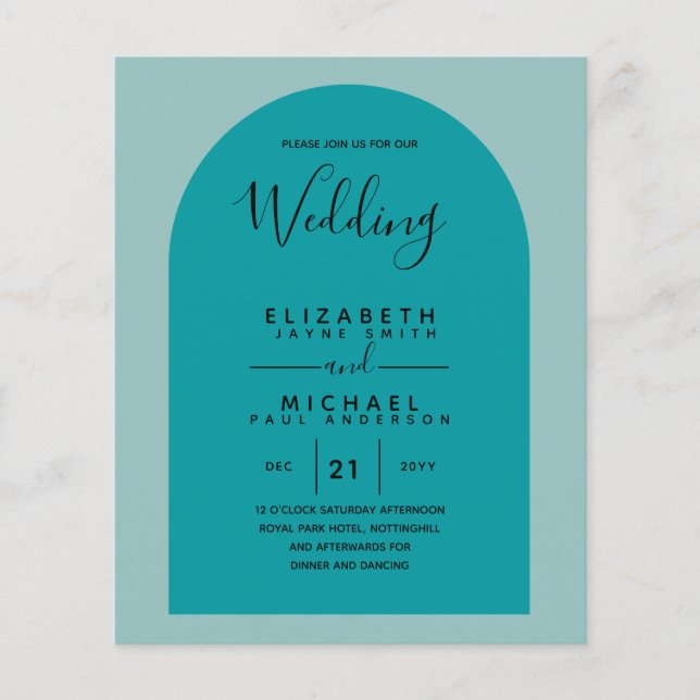 Flyer PRESUPUESTO Bilingüe Español Boda Inglés Wedding (Frente)