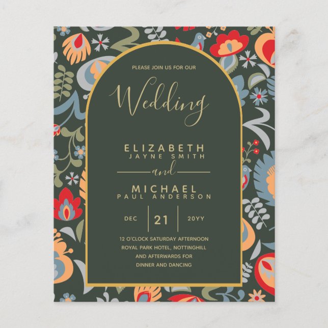 Flyer PRESUPUESTO Bilingüe Español Inglés Boda (Frente)