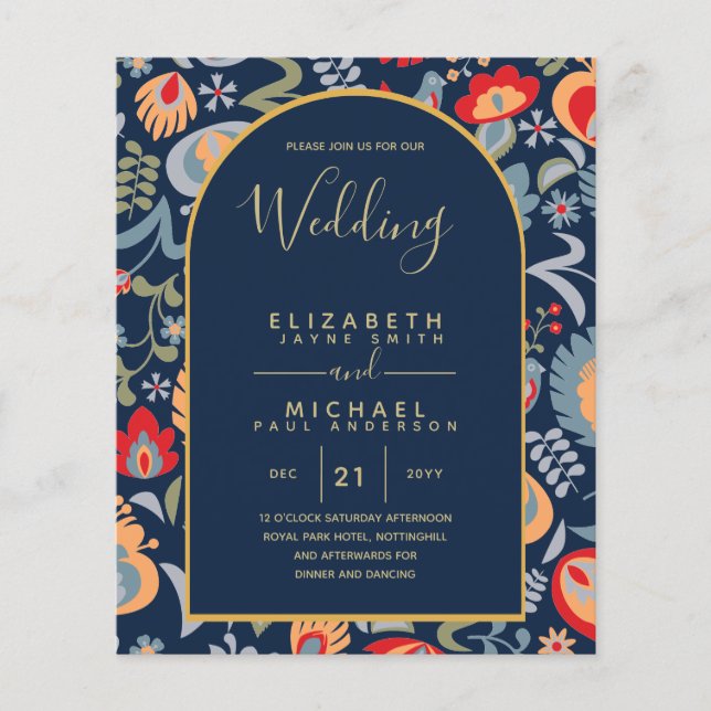 Flyer PRESUPUESTO Bilingüe Español Inglés Boda Matrimoni (Frente)