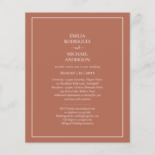 Flyer PRESUPUESTO Boda bilingüe Boda Terracotta Moderno