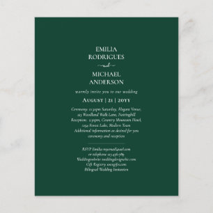 Flyer PRESUPUESTO Boda bilingüe de doble cara Boda Green