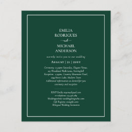 Flyer PRESUPUESTO Boda bilingüe de doble cara Boda Green