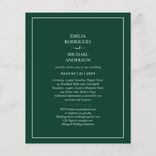 Flyer PRESUPUESTO Boda bilingüe de doble cara Boda Green