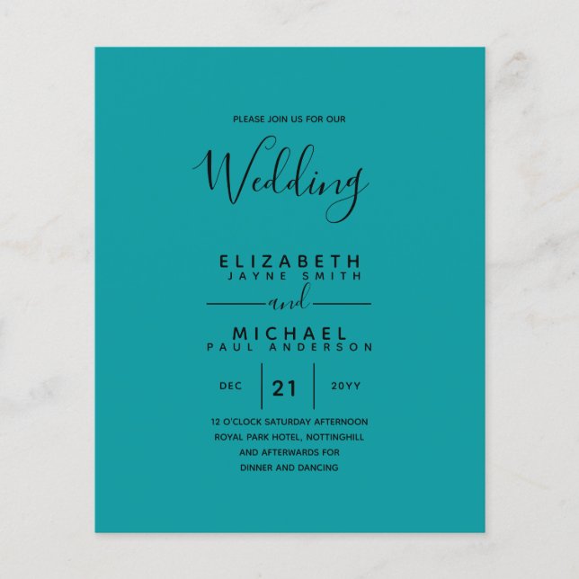Flyer PRESUPUESTO Boda Bilingüe Español Boda Inglés (Frente)