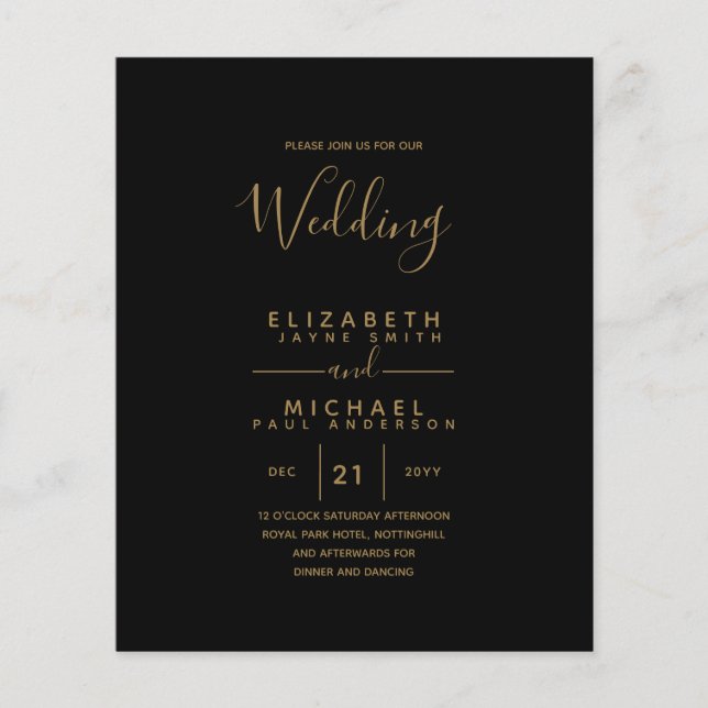 Flyer PRESUPUESTO Boda Bilingüe Español Boda Inglés (Frente)