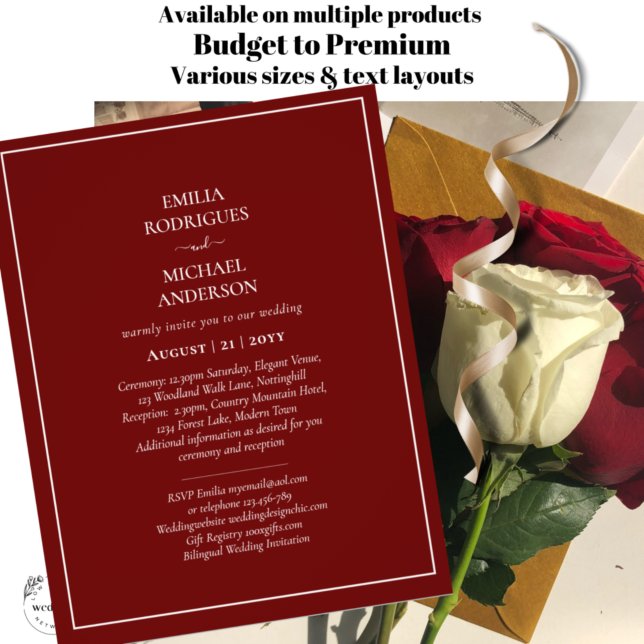 Flyer PRESUPUESTO Boda Bilingüe Textos Invitados Por Amb (Subido por el creador)