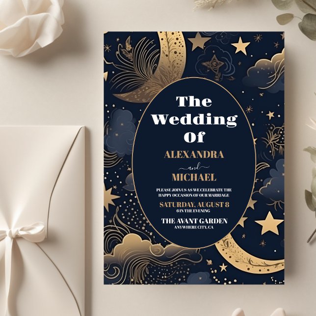 Flyer Presupuesto Boda Celestial de Azul Medianoche y Or (Subido por el creador)