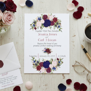 Flyer Presupuesto Boda de acuarela floral de la Marina d