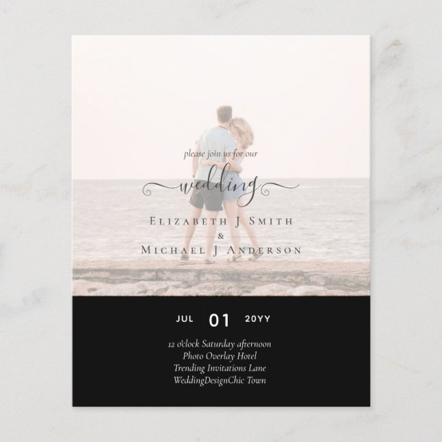 Flyer Presupuesto Boda de  de TEXTO de FOTO moderna (Frente)