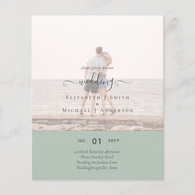 Flyer Presupuesto Boda de  de TEXTO de FOTO moderna (Frente)