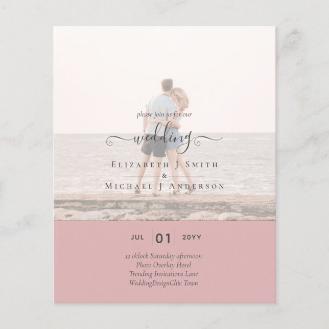 Flyer Presupuesto Boda de  de TEXTO de FOTO moderna (Frente)