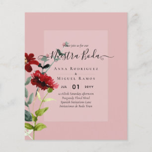 Flyer PRESUPUESTO Boda de Flores Rosadas Invitaciones de
