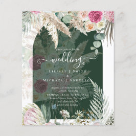 Flyer PRESUPUESTO Boda de Grasa Floral Rosa Pampas