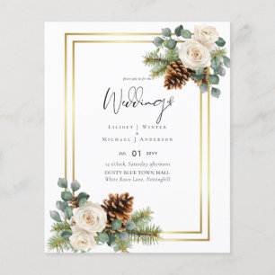 Flyer PRESUPUESTO Boda de Invierno Rosas Blancas Oro Pol