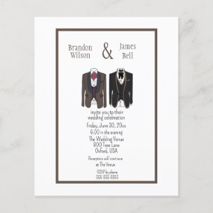 Flyer PRESUPUESTO Boda de la pareja gay negra y marrón