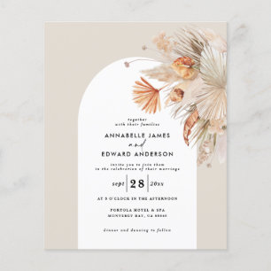 Flyer presupuesto boda de pasto bohemio moderno