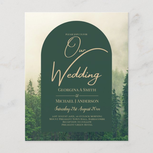 Flyer PRESUPUESTO Boda de Pinos Árboles Ecológicos de la (Frente)