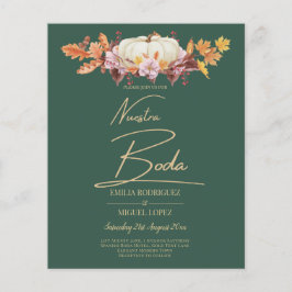Flyer PRESUPUESTO BODA Español Calabaza Dorado Verde Bod