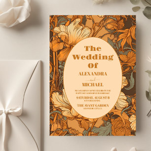 Flyer Presupuesto Boda Floral Art Nouveau de Oro