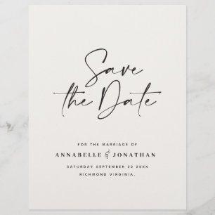 Flyer Presupuesto boda moderno de tipografía escrita a m