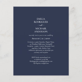 Flyer PRESUPUESTO Boda Monocroma Azul Marino