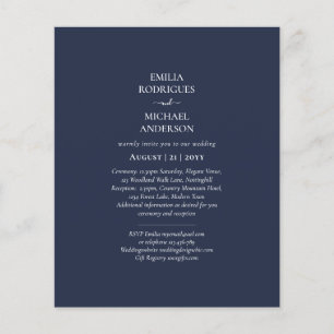 Flyer PRESUPUESTO Boda Monocroma Azul Marino