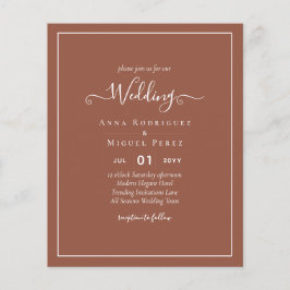 Flyer PRESUPUESTO Boda Monocroma en Terracota Oscura