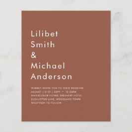 Flyer PRESUPUESTO Boda Monocroma en Terracota Oscura