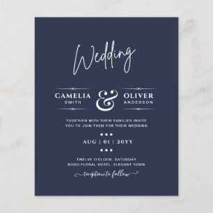 Flyer PRESUPUESTO BODA Monocromo Azul Marino