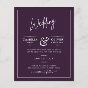 Flyer PRESUPUESTO Boda MORADO CIRUELA Monocromo Simple
