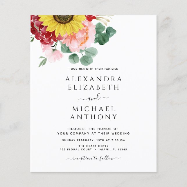 Flyer Presupuesto Boda por País con Eucalyptus Fotográfi (Frente)
