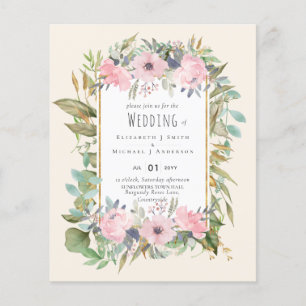 Flyer PRESUPUESTO Boda Rubor Floral Sage Greenery