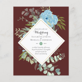 Flyer PRESUPUESTO Bodas Florales Azules Invitaciones Euc