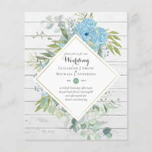Flyer PRESUPUESTO Bodas Florales Azules Invitaciones Euc