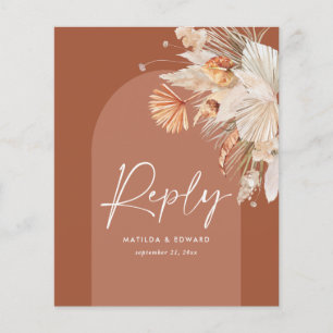 Flyer presupuesto bohemian pampas boda respuesta rsvp
