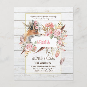 Flyer PRESUPUESTO Boho Woodland FOX Boda Floral Moderno