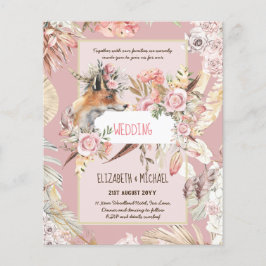 Flyer PRESUPUESTO Boho Woodland FOX Boda Floral Moderno
