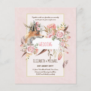 Flyer PRESUPUESTO Boho Woodland FOX Boda Floral Moderno