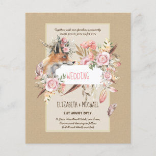 Flyer PRESUPUESTO Boho Woodland FOX Boda Floral Moderno
