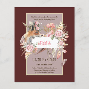 Flyer PRESUPUESTO Boho Woodland FOX Boda Floral Moderno