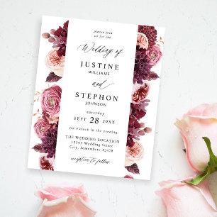 Flyer Presupuesto Borgoña y Floral Rosa 8B Boda